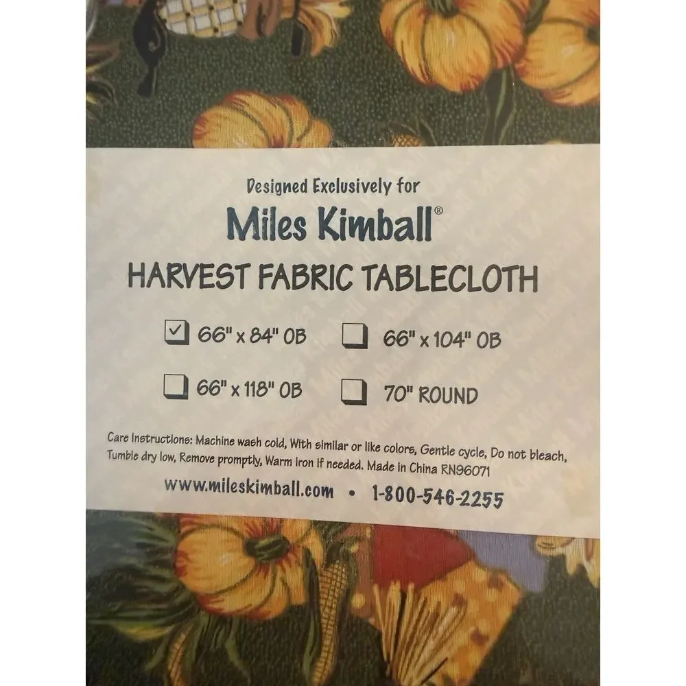 Miles Kimball FABRIC Harvest Tablecloth 66x84” Scarecrows Pumpkins Brand New